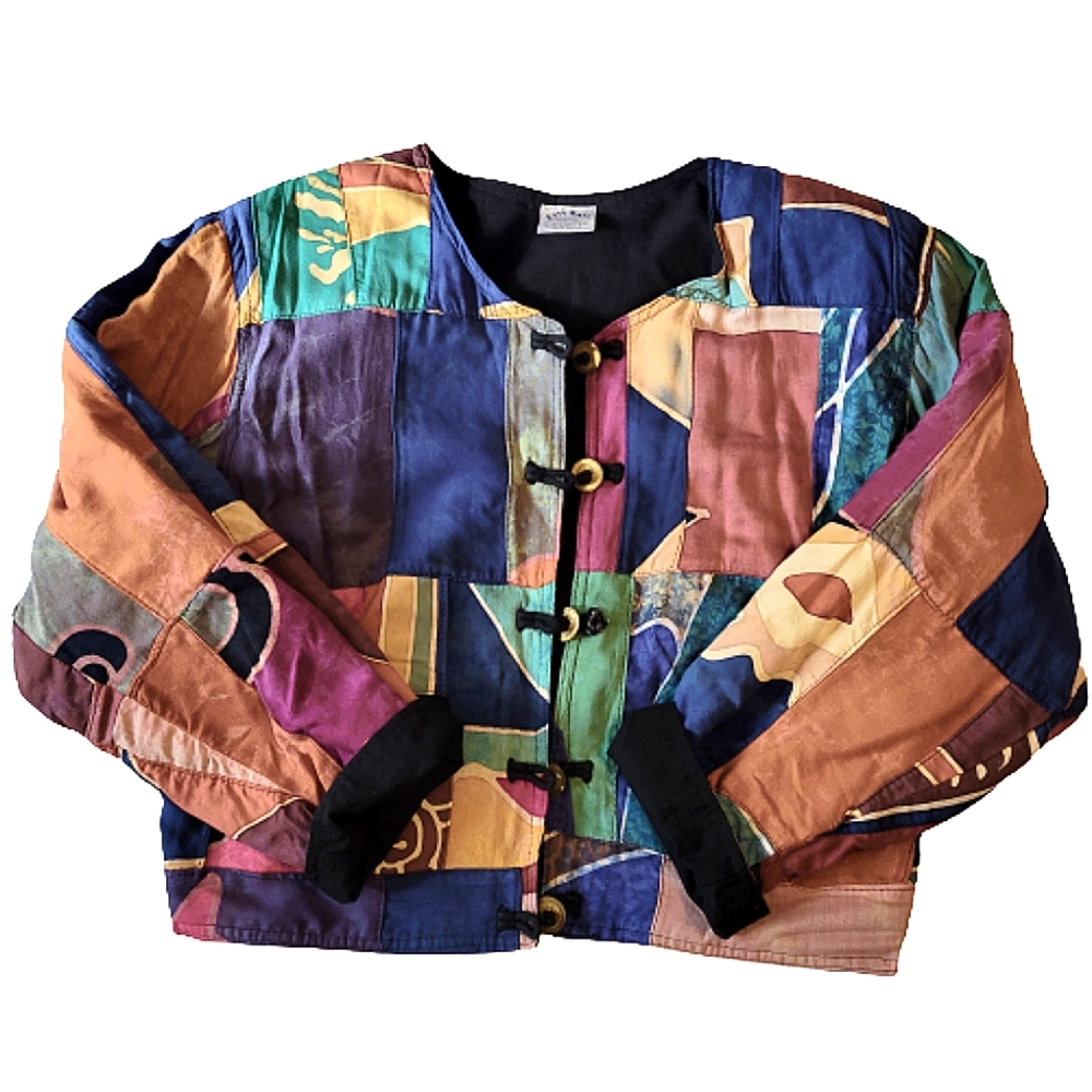 Kosi Bali collection vintage'90s women multicolored 100% Rayon jacket size S/M